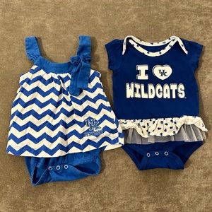 Kentucky Wildcats baby girl outfits. Size 0-3 months.